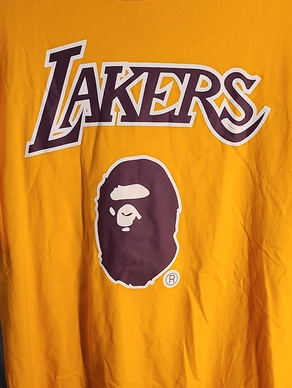 BAPE x Lakers Gold Short Sleeve Logo Tee